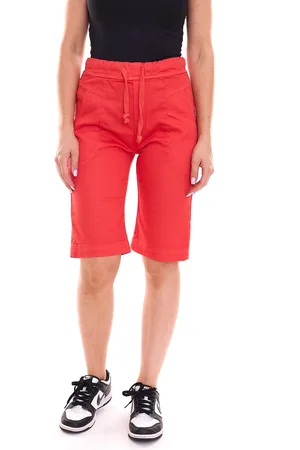 Please Damen Stoff-Shorts kurze Hose mit Bindeband Bermuda Sommer-Hose 49786149 Rot