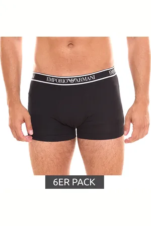 Emporio Armani 6er Pack Herren Boxershorts Sparpack Baumwoll-Unterwäsche 111357 4R717 21320 Schwarz