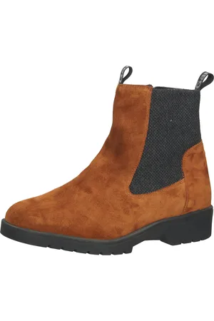 Ganter Damen Stiefeletten Echtleder-Schuhe mit Reißverschluss und Wechselfußbett Weite G 2-20 5583 9600 Braun