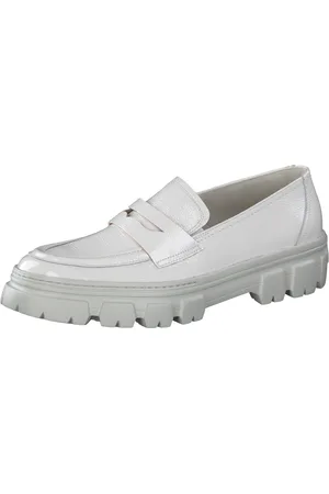 Paul Green Damen Loafer nachhaltige Echtleder Schlupf-Schuhe mit Super-Soft 2920-03 Weiß