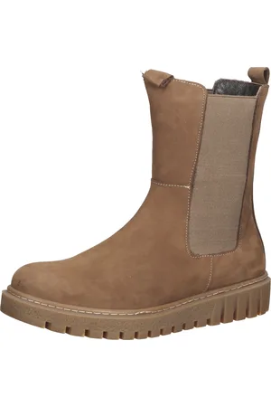 Lazamani Damen Stiefel im Chelsea-Look Echtleder-Schuhe 1088084-45 Braun