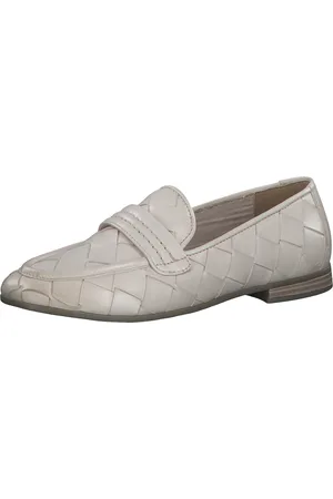 Marco Tozzi Damen Echtleder-Slipper geflochtene Schlupf-Schuhe 2-24200-28 404 Beige