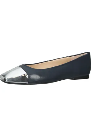 Peter Kaiser Damen Echtleder-Slipper Ballerina mit glänzender Spitze Sommer-Schuhe 17109-627 Blau
