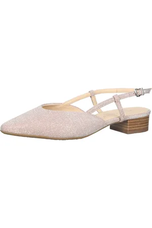 Peter Kaiser Damen Sling-Pumps glänzende Abend-Schuhe in Plus Weite 24167-044 Rosa
