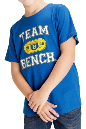 Bench Kinder Baumwoll-Shirt mit großem Frontprint Teenie Kurzarm-Shirt Jugendliche 66362332 Blau