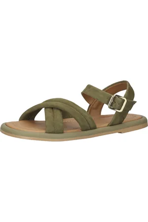 Sansibar Damen Echtleder-Schuhe im Ethno-Look Sommer-Sandale 1096240 Grün