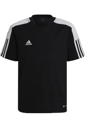 adidas Tiro Essentials Kinder nachhaltiges Sport-Shirt Fußball-Trikot mit AEROREADY HE7176 Schwarz/Weiß