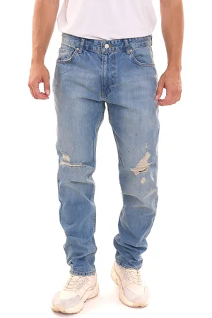 2Y Herren Jeans stylische Denim-Hose im Used-Look B6784BLU Blau