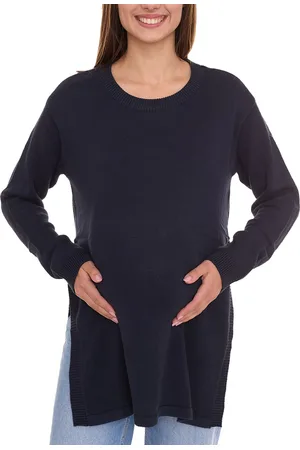 neun 9 monate Damen Strickpullover Umstandsmode Schwangerschafts-Pulli 24659305 Dunkelblau