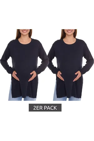 neun 9 monate 2er Pack Damen Strickpullover Umstandsmode Schwangerschafts-Pulli 24659305 Dunkelblau