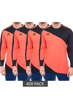 adidas 4er Sparpack Torwarttrikot Squadra GK 21 im Sparpack Herren Langarm Fußball -Trikot mit Aeroready GK9805 Schwarz/Orange