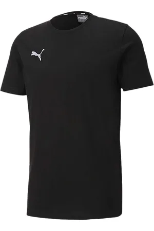 PUMA TeamGoal 23 Jungen & Mädchen Sport-Shirt Baumwoll-Shirt mit Logo-Patch T-Shirt 656709 03 Schwarz
