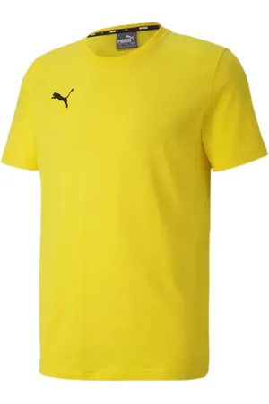 PUMA TeamGoal 23 Jungen & Mädchen Sport-Shirt Baumwoll-Shirt mit Logo-Patch T-Shirt 656709 07 Gelb