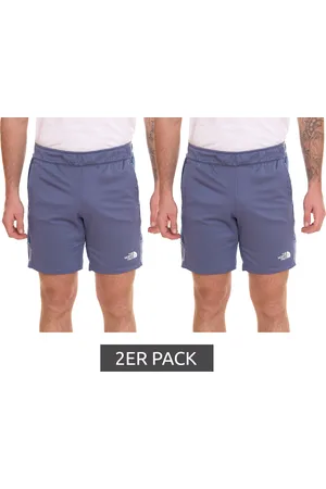 The North Face 2er Pack Mountain Athletics Herren Fleece-Shorts sportliche Sommer-Hose mit Eingriffstaschen NF0A82300EA1 Blau