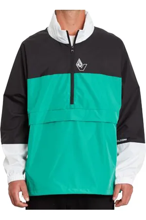 Volcom Boogie Herren Windbreaker wasserdichte Alltags-Jacke mit Kapuze A1512100 SYG Grün
