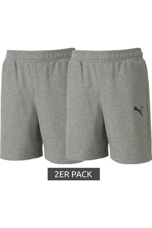 PUMA 2er Sparpack teamGOAL23 Casuals Shorts Jr Kinder Sport-Bermuda Mädchen Baumwoll-Hose Jungen Fußball-Shorts 656712 33 Grau