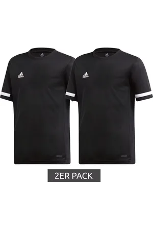 adidas 2er Sparpack T19 SS Kinder Sport-Trikot mit CLIMALITE-Technologie Trainings-Shirt Jungen & Mädchen DW6791 Schwarz