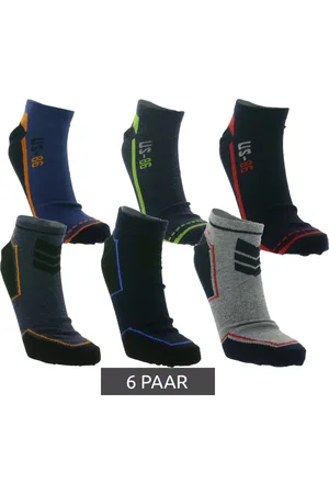 UNCLE SAM 6 Paar Herren Baumwoll-Socken Sport-Socken Sneaker-Socken Grau/Blau/Schwarz/Rot/Grün