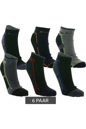 UNCLE SAM 6 Paar Herren Baumwoll-Socken Sport-Socken Sneaker-Socken Grau/Schwarz/Blau/Rot/Orange