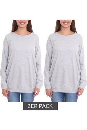 neun 9 monate 2er Pack Damen schlichtes Schwangerschafts-Shirt Umstands-Mode 54707926 Grau