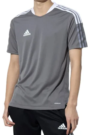 adidas Tiro 21 nachhaltiges Sport-Shirt mit AEROREADY-Technologie für Herren Fitness-Shirt Kurzarm-Oberteil Primegreen GM7587 Grau