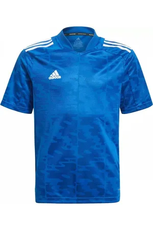 adidas Condivo 21 Jersey Kinder Kurzarm Trikot für Mädchen oder Jungen Fußball-Shirt mit AeroReady Sport-Shirt GF3359 Blau/Weiß