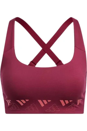 adidas TRNMS3BLOGO Damen Sport-BH mit AEROREADY-Technologie Bustier HD7692 Bordeauxrot