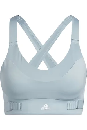 adidas FastImpact Luxe Run High Support Damen Sport-BH mit AEROREADY-Technologie Bustier H56861 Silbergrau