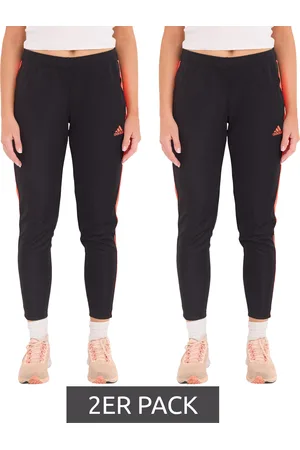 adidas 2er Sparpack Tiro Damen Sport-Hose mit AEROREADY Technologie Jogger Trainings-Hose HM7925 Schwarz/Orange
