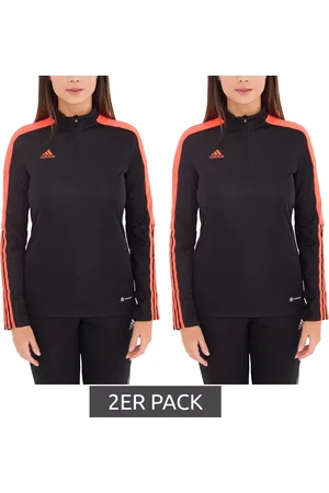 adidas 2er Sparpack Tiro LS Damen Trainings-Sweatshirt mit AEROREADY Technologie Half-Zip Sweatshirt HU0319 Schwarz