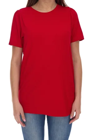 Daniel Hechter Damen T-Shirt Sommer-Shirt mit leichten Puffärmeln 26272246 Rot