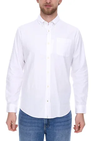 JACK & JONES Oxford Herren Langarm-Hemd nachhaltiges Business-Shirt 12224292 Weiß