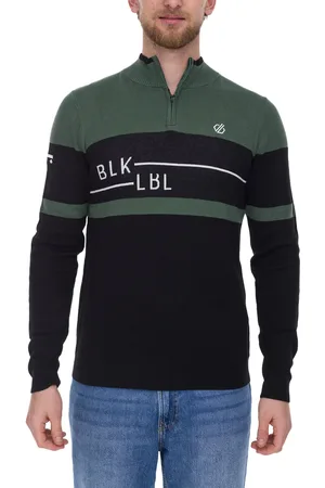 Dare 2B Outgoing II Herren Sweatshirt Troyer mit antibakterieller Geruchskontrolle Pullover DMK312_P7T Schwarz/Gün