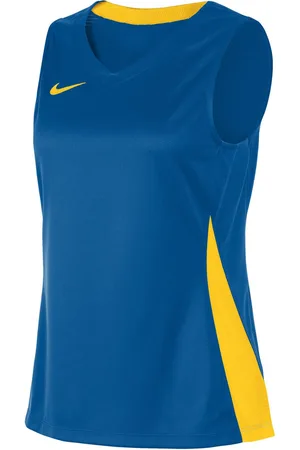 Nike Team Fitness Damen Tank-Top mit DryFit Sport-Shirt Trainings-Shirt NT0211-464 Blau/Gelb