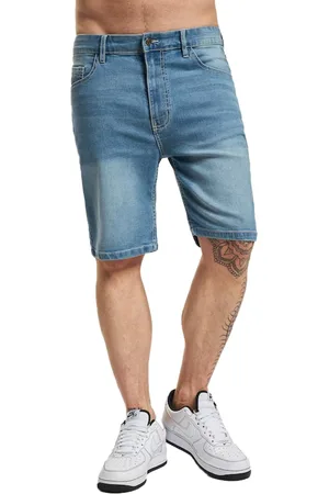 Denim Project Herren Jeans schlichte Baumwoll Bermuda-Shorts Sommer-Shorts DP3800 554 Blau