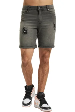 Denim Project Sync Herren Jeans Bermuda-Shorts im Used Look Sommer-Shorts DP-Coll2-004 423 Grau