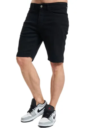Denim Project Ohio Herren Jeans schlichte Baumwoll-Hose Sommer-Shorts Freizeit-Shorts kurze Hose DP-10023-038 001 Schwarz