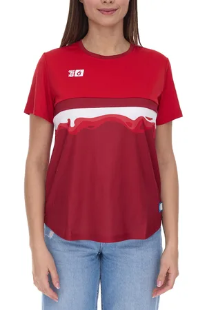 Outfitter OCEAN FABRICS TAHI Damen nachhaltiges Training-Shirt mit Mesh-Einsätzen Fitness-Shirt Kurzarm-Shirt OUT-W-1021-OTW-34 Rot
