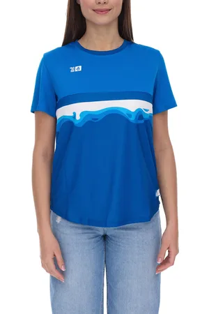 Outfitter OCEAN FABRICS TAHI Damen nachhaltiges Training-Shirt mit Mesh-Einsätzen Fitness-Shirt Kurzarm-Shirt OUT-W-1021-OTW-41 Blau