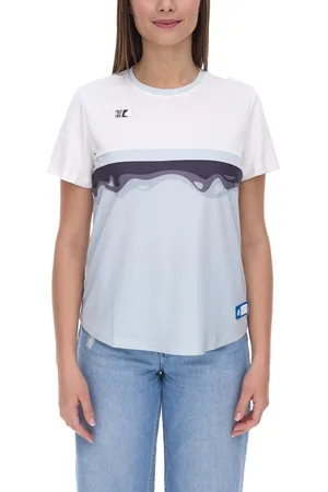 Outfitter OCEAN FABRICS TAHI Damen nachhaltiges Training-Shirt mit Mesh-Einsätzen Fitness-Shirt Kurzarm-Shirt OUT-W-1021-OTW-11 Hellblau/Weiß