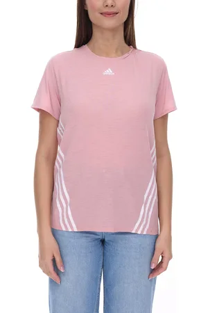 adidas Trainicons 3-Streifen Damen Sport-Shirt mit AeroReady nachhaltiges Trainings-T-Shirt HC2756 Rosa