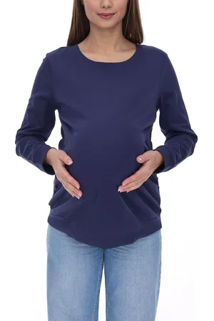 neun 9 monate Damen schlichtes Schwangerschafts-Shirt Umstands-Mode 58374154 Dunkelblau