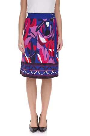 Aniston SELECTED Damen Rock stylischer Midi-Rock mit Schnalle Alltags-Rock 68068210 Bunt