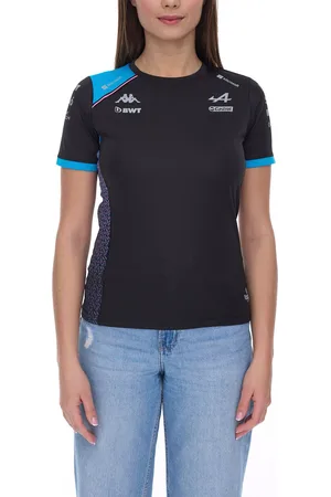 Kappa X ALPINE Formel 1 F1 Damen T-Shirt mit HYDRO WAY PROTECTION-Technologie Kurzarm-Shirt 351G58W AF1 A12 Schwarz