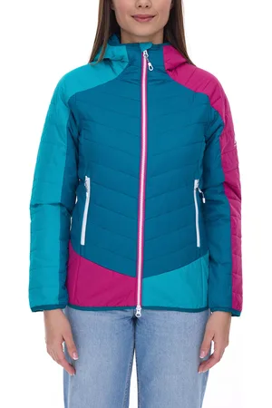 mc kinley Sohana W Damen Funktions-Jacke wasserabweisende nachhaltige Stepp-Jacke mit PRIMALOFT-Wattierung Packable 419836 900 626 Petrolblau/Pink