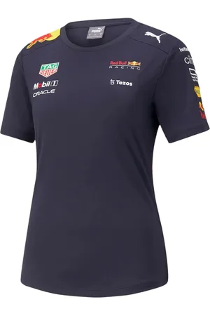 PUMA X Red Bull Racing Team Tee Damen T-Shirt mit Grafikdruck auf Front- und Rückseite Sport-Shirt 763269 01 Navy