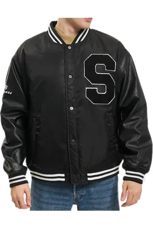 Only & Sons Chris Varsity Herren Winter-Jacke College-Jacke Bomber-Jacke 22024493 Schwarz/Weiß