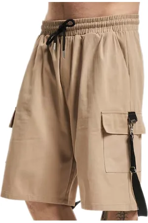 VSCT Logan Herren Bermuda-Shorts Beintaschen mit Zierschnallen kurze Cargo-Hose 5643272 Beige