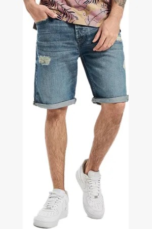 Only & Sons Avi Loose Herren Jeans-Shorts im Used-Look Denim-Hose 22015232 Blau