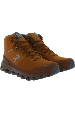 On Running Cloudrock Damen Wander-Schuhe mit Missiongrip wasserdichte Trekking-Boots mit Zero-Gravity-Wolken Sneaker 23.99614 Orange/Braun